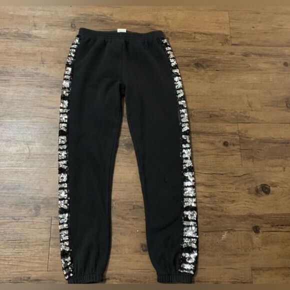 PINK VS SILVER LOGO BLING SWEATSHIRT/ JOGGER PANTS OUTFIT SET M - Picture 8 of 14